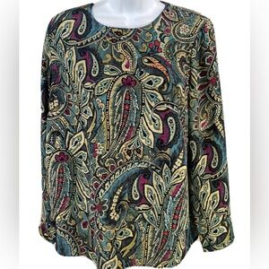 J. Jill Multicolor Paisley Blouse